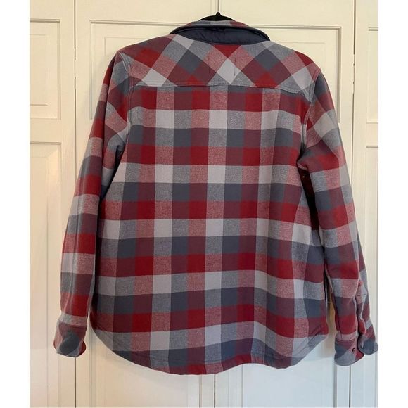 Eddie Bauer plaid Sherpa lined button front shacket xl - Picture 6 of 11
